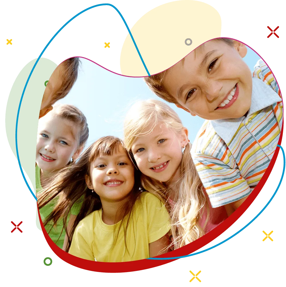 Group of smiling school-age children